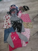 Zestaw ubrań r.122-128, buty r 31,5-33 i super plecak 