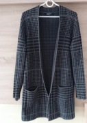 Donna Duo czarno siwy ciepły sweter  r.XL