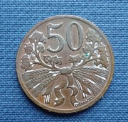 Moneta Czechosłowacja 50 Halerzy 1947