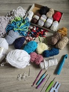 Szybka sprzedaż okazja włoczki, sznurki, stopery