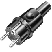 Wtyczka 230V w pełni gumowa 16A Z/U IP44 Schraube