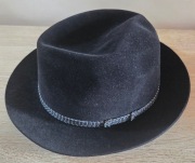 Nowy czarny filcowy kapelusz fedora Mayser Seal 55