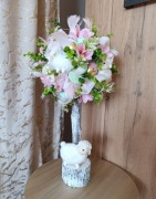 Dekoracja na Wielkanoc. Stroik na stół wielkanocny. Baranek na Wielkanoc 