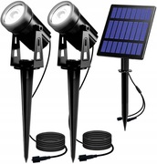 Lampa solarna ogrodowa LED 2x3W 3000K czujnik zmierzchu panel 5W niebieski