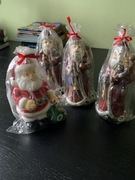 Cztery vintage świece Mikołaj