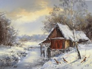 Obraz olejny-Pejzaż J.Fijałkowski