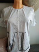 VALENTINO__ BIAŁY T SHIRT LOGO__ BDB__ M