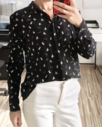 Czarna koszula, z motywem psa, Sinsay, S