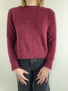 Bordowy puszysty sweter rozm. XS H&M