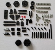 LEGO Technic mix (miks) różnych klocków części elementów czarnych i szarych