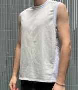 Oryginalna Biała Koszulka Koszykarska Jordan Bez Rękawów Sportowa