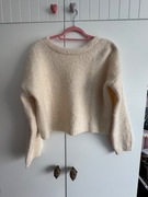 Reserved kremowy sweter sweterek z wiązaniem kokardą M oversize