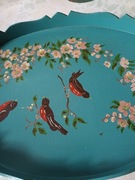 Ręcznie malowana piekna drewniana taca 34x25