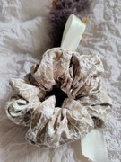 Frotki, scrunchie, DYI, ręcznie szyte KREM ŁATY