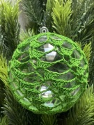 Bombka szydełkowa - rękodzieło - kolor zielony