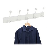Biały wieszak na ubrania z 5 haczykami