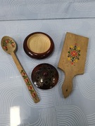 Elementy drewniane trzy sztuki