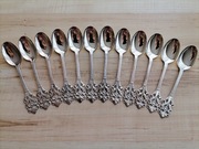 NOWE ŁYŻECZKI DO KAWY FILIŻANKI SREBRO PRÓBA 830 NORWEGIA 