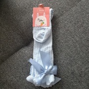 Kolanówki z kokardką niebieskie 0-3 lata