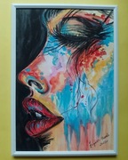 Akwarelowy portret kobiety format A4. 