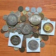 Zestaw ponad 100 Starych Monet Polska Talar Rosja Rubel Stany Zjednoczone