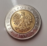 Moneta 5 zł z 2009 roku obiegowa 5zl złotych 2009r rok obiegowe RZADKA