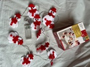 Lampki świąteczne LED Nowa girlanda świetlna LED bałwanki timer cozy scandi