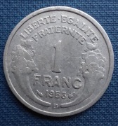 Moneta Francja 1 frank 1958