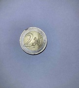 2 Euro - Destrukt - naciek na cyfrze 1 