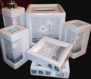 Ceramiczny zestaw wyposażenie akcesoria łazienkowe 6szt