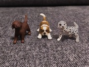 Figurki Schleich 3 szczeniaki bernardyn dalmatyńczyk labrador 