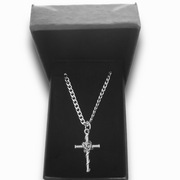 Naszyjnik stal szlachetna z krzyżykiem 55 cm 3 mm