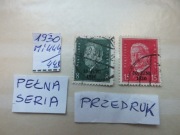 2szt. znaczki seria Mi 444 przedruk Niemcy 1930r. HINDENBURG EBERT Rzesza