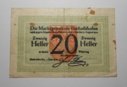 Banknot zastępczy Notgeld 20 Heller Austria