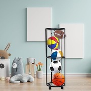 Stojak organizer na piłki sportowe, metalowy na kółkach, nieużywany