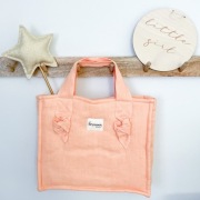 Lniana torebka, plecak dla dziewczynki