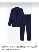 Garnitur męski r.62, 66% poliester, 33% wiskoza, 1% elastan