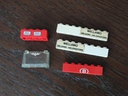 Elementy Lego Train 12V - mix klocków 3823 z naklejką NSB i 1x6 3009 z B