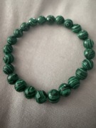 Bransoletka z koralików 8 mm – imitacja malachitu