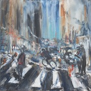 Obraz ręcznie malowany akrylowy 50x50 abstrakcja