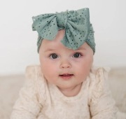 Czapka turban 35-45 cm zielona z kokardą 