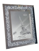 Ramka srebrna z PIRYTEM glamour kryształy 13/18cm