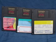 Dyskietki 3,5" 2HD 1,44 MB VERBATIM używane kolor czarny 3 szt.