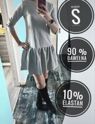 Szara sukienka damska. Rękaw 3/4 . Rozmiar S. 90% bawełn. Wild cat. 