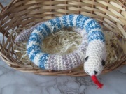 Zabawka amigurumi*Pluszak*Zabawny pasiasty wąż*Handmade