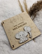 Kartka drewniana baby shower - perso