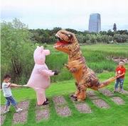 DMUCHANY DINOZAUR PRZEBRANIE KOSTIUM STRÓJ DUŻY XL HALLOWEEN FESTIWAL