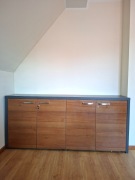 Komoda biurowa, pojemna, na klucz, ciemny brąz, 180 cm 