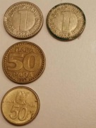 monety JUGOSLAWIA 2x1 dinar, 1x50 para, 1x50 para n68