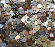 1 kg MONET EUROPA,ŚWIAT.DOBRY MIX BEZ PRL PLUS MONETY PRZEDWOJENNE I SREBRO